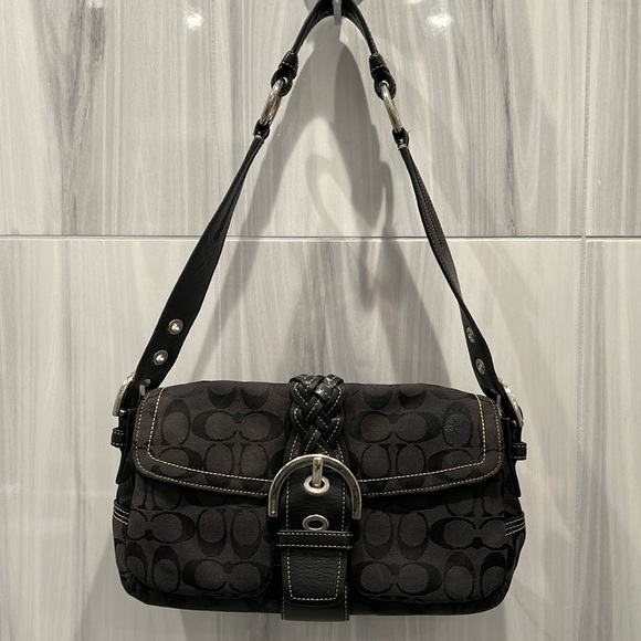Coach Handbags - Coach Signature Print Soho Buckle Shoulder Bag Purse
